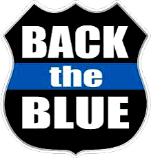 back the blue logo